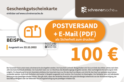 100 € Gutschein für Schreinersache.de