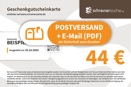 44 € Gutschein für Schreinersache.de