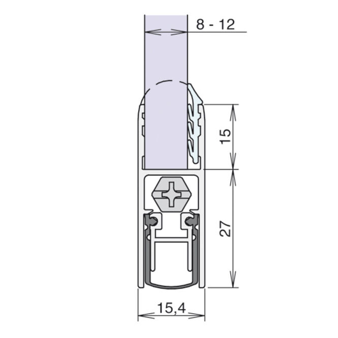 Athmer Schall-Ex GS-H8/12 1-seitig Glasstärken 8-12mm /833mm