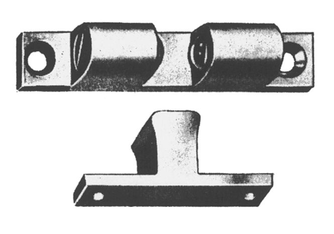 2 Doppelkugelschnäpper 44 x 8 mm Messing vernickelt Kugelschnäpper Beschläge 